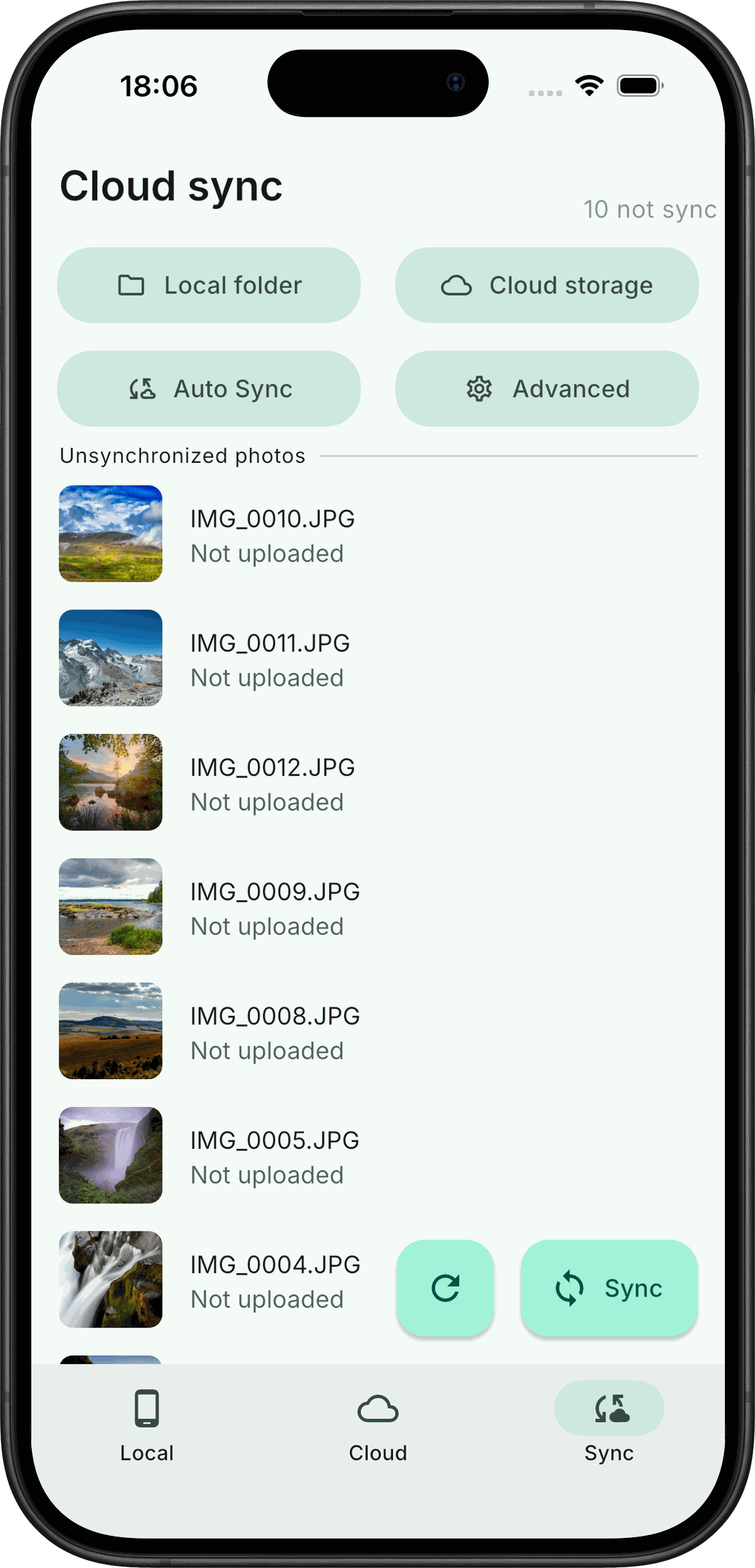 Pho app — syncing photos to NAS via SMB, WebDAV, NFS